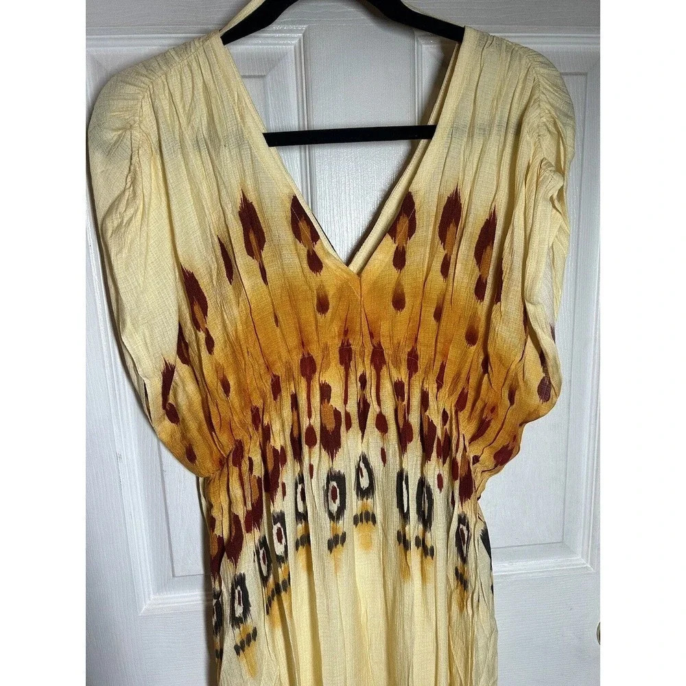 NWT Agua Bendita Lyra leva ivory one size dress rayon cream orange - Picture 11 of 13
